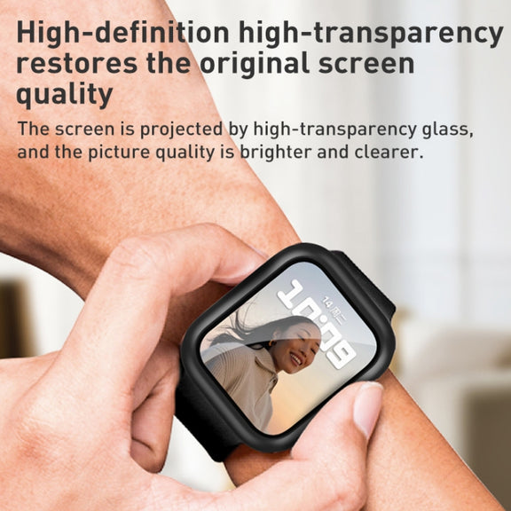 ROCK 2 in 1 PC Frame + Film Protector Case For  Apple Watch Series 3 & 2 & 1 38mm(Black) - Watch Cases by ROCK