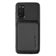 For Samsung Galaxy S20 Carbon Fiber Leather Card Magsafe Phone Case(Black) - Galaxy Phone Cases by PMC TechLife | Online Shopping South Africa | PMC TechLife