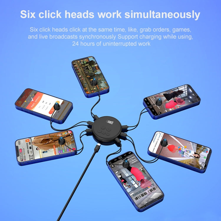 G30 Universal Digital Display Like Device Mobile Phone Automatic Screen Clicker, Style:One Machine with One Head(Black)