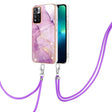 For Xiaomi Mi 11i / 11i HyperCharge 5G Global Electroplating Marble IMD TPU Phone Case with Lanyard(Purple 001) - free shipping - PMC TechLife - Order now!