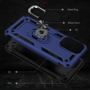 For Samsung Galaxy A23 Shockproof TPU + PC Phone Case with Holder(Blue)