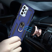 For Samsung Galaxy A23 Shockproof TPU + PC Phone Case with Holder(Blue)