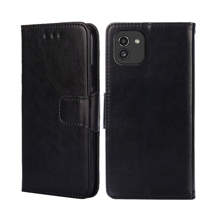 For Samsung Galaxy A03 International Version Crystal Texture Leather Phone Case(Black)