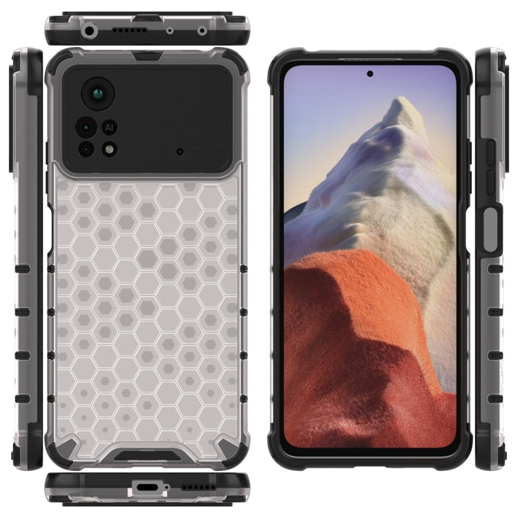 For Xiaomi Poco X4 Pro 5G Shockproof Honeycomb PC + TPU Case(White)
