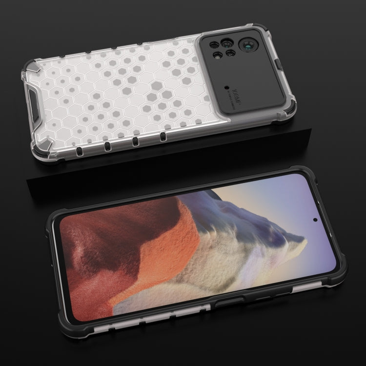 For Xiaomi Poco X4 Pro 5G Shockproof Honeycomb PC + TPU Case(White)