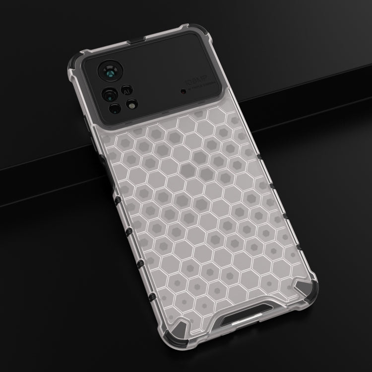 For Xiaomi Poco X4 Pro 5G Shockproof Honeycomb PC + TPU Case(White)
