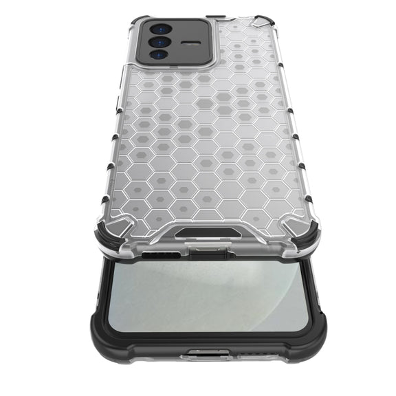 For vivo S12 / V23 5G Shockproof Honeycomb PC + TPU Phone Case(Black)
