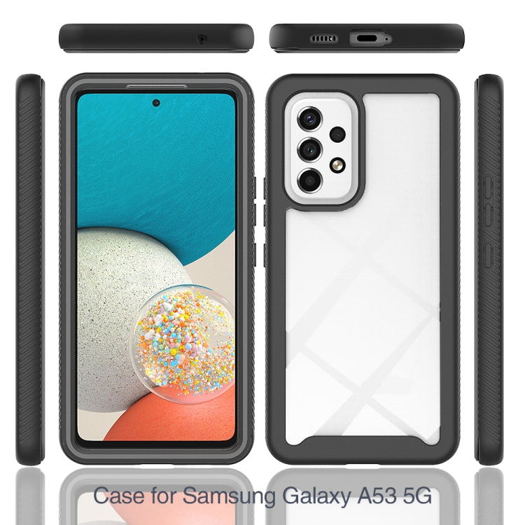 For Samsung Galaxy A53 5G Starry Sky Solid Color Series PC + TPU Phone Case with PET Film(Black)