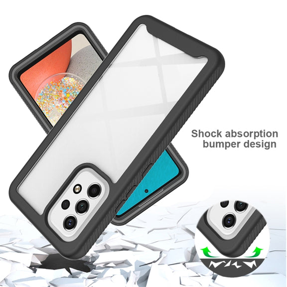 For Samsung Galaxy A53 5G Starry Sky Solid Color Series PC + TPU Phone Case with PET Film(Black)