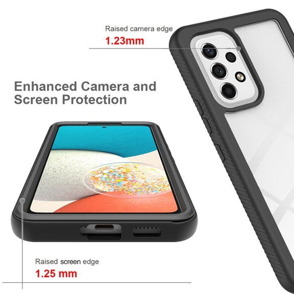 For Samsung Galaxy A53 5G Starry Sky Solid Color Series PC + TPU Phone Case with PET Film(Black)
