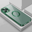 For iPhone 13 Pro Max 9D Electroplated Edge Lens Film Clear PC + TPU Shockproof Case (Alpine Green) - iPhone 13 Pro Max Cases by PMC TechLife | Online Shopping South Africa | PMC TechLife