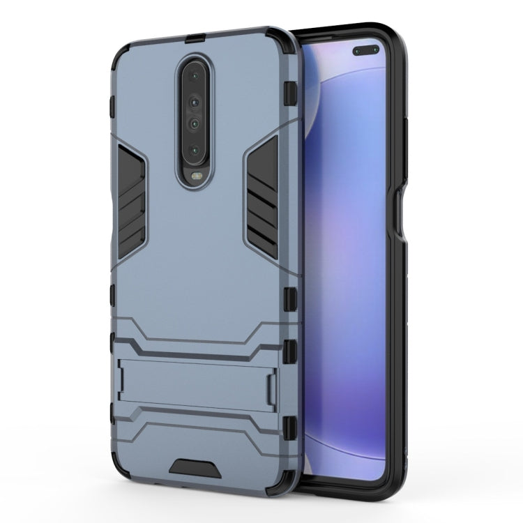 For Xiaomi Redmi K30 Shockproof PC + TPU Protective Case with Invisible Holder(Navy Blue)
