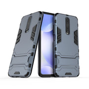 For Xiaomi Redmi K30 Shockproof PC + TPU Protective Case with Invisible Holder(Navy Blue)