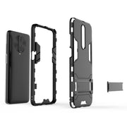 For Xiaomi Redmi K30 Shockproof PC + TPU Protective Case with Invisible Holder(Navy Blue)