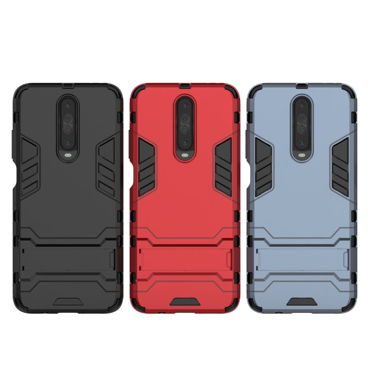 For Xiaomi Redmi K30 Shockproof PC + TPU Protective Case with Invisible Holder(Navy Blue)
