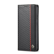 For Samsung Galaxy A33 5G LC.IMEEKE Carbon Fiber PU + TPU Leather Phone Case(Vertical Black)