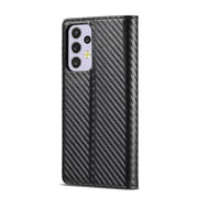 For Samsung Galaxy A33 5G LC.IMEEKE Carbon Fiber PU + TPU Leather Phone Case(Vertical Black)