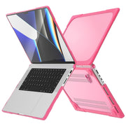 TPU + PC Two-color Anti-fall Laptop Protective Case For MacBook Pro 16.2 inch A2485 2021(Rose Red)