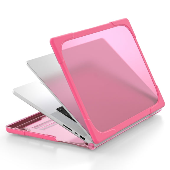 TPU + PC Two-color Anti-fall Laptop Protective Case For MacBook Pro 16.2 inch A2485 2021(Rose Red)