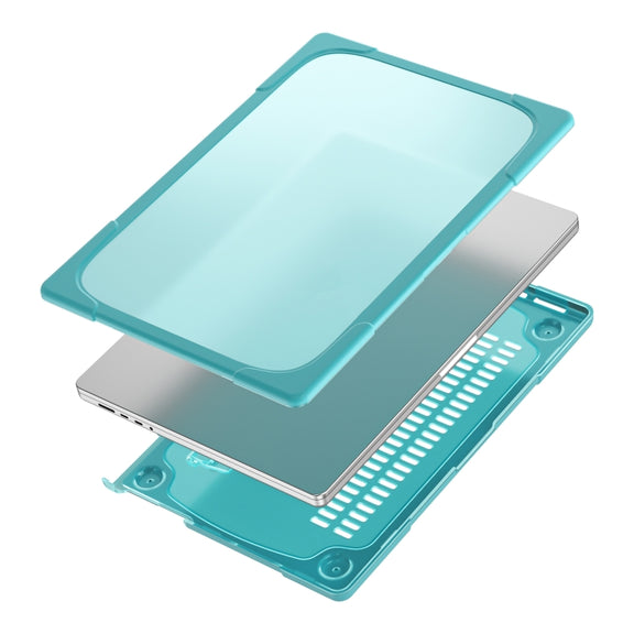 TPU + PC Two-color Anti-fall Laptop Protective Case For MacBook Pro 16.2 inch A2485 2021(Light Blue)