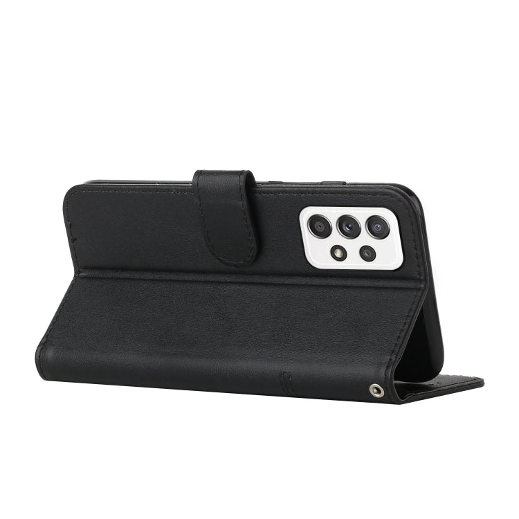 For Samsung Galaxy A23 Stitching Calf Texture Buckle Leather Phone Case(Black)