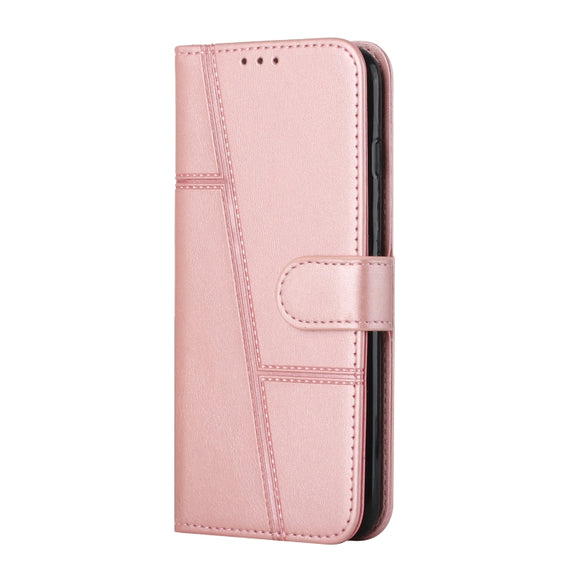 For Samsung Galaxy A23 Stitching Calf Texture Buckle Leather Phone Case(Pink)