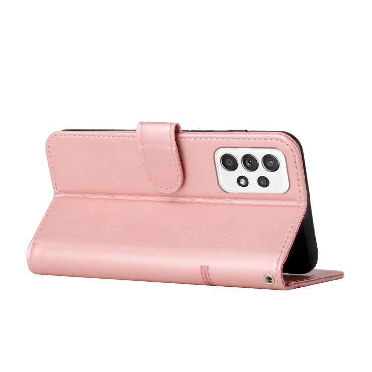For Samsung Galaxy A23 Stitching Calf Texture Buckle Leather Phone Case(Pink)