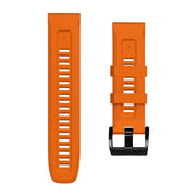 Compatible with Garmin Fenix 7X / 6X / 5X 26mm Black Buckle Silicone Watch Band(Orange)
