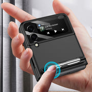 For Samsung Galaxy Z Flip3 5G GKK Integrated Ultra-thin Full Coverage Phone Flip Case with Pen(Forest Green)