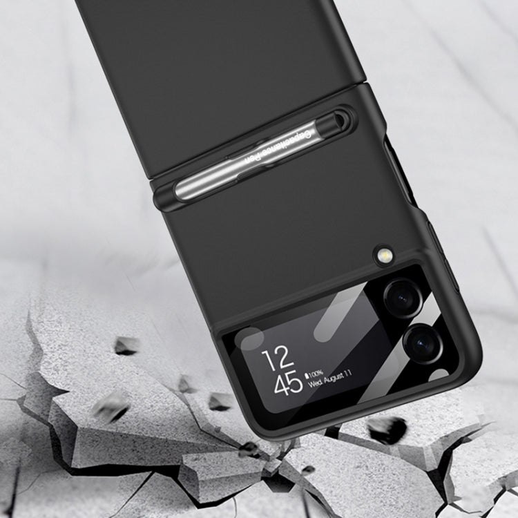 For Samsung Galaxy Z Flip3 5G GKK Integrated Ultra-thin Full Coverage Phone Flip Case with Pen(Silver)