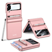 For Samsung Galaxy Z Flip3 5G GKK Magnetic Full Coverage Phone Flip Case with Pen(Pink)