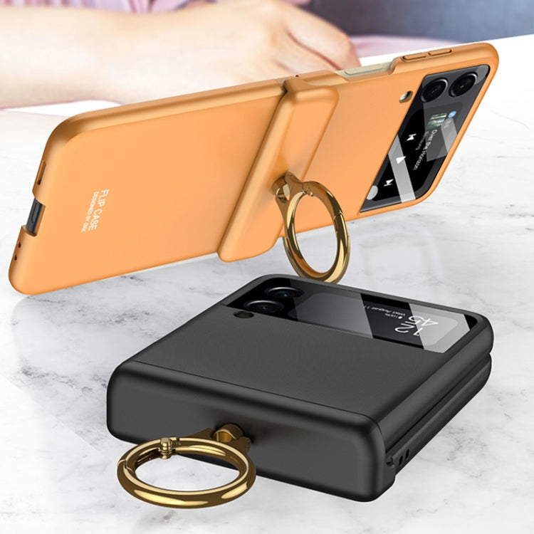 For Samsung Galaxy Z Flip3 5G GKK Magnetic Hinged Flip Case with Ring Holder(Pink)