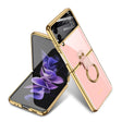 For Samsung Galaxy Z Flip3 5G GKK Integrated Solid Color Plating Phone Case with Ring Holder(Cosmetic Pink) - free shipping - PMC TechLife - Order now!