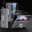 For Samsung Galaxy Z Fold3 5G GKK Integrated Magnetic Armor Flip Phone Case with Holder(Grey) - free shipping - PMC TechLife - Order now!