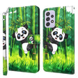 For Samsung Galaxy A13 4G 3D Painting Pattern TPU + PU Leather Phone Case(Panda Climbing Bamboo) - free shipping - PMC TechLife - Order now!