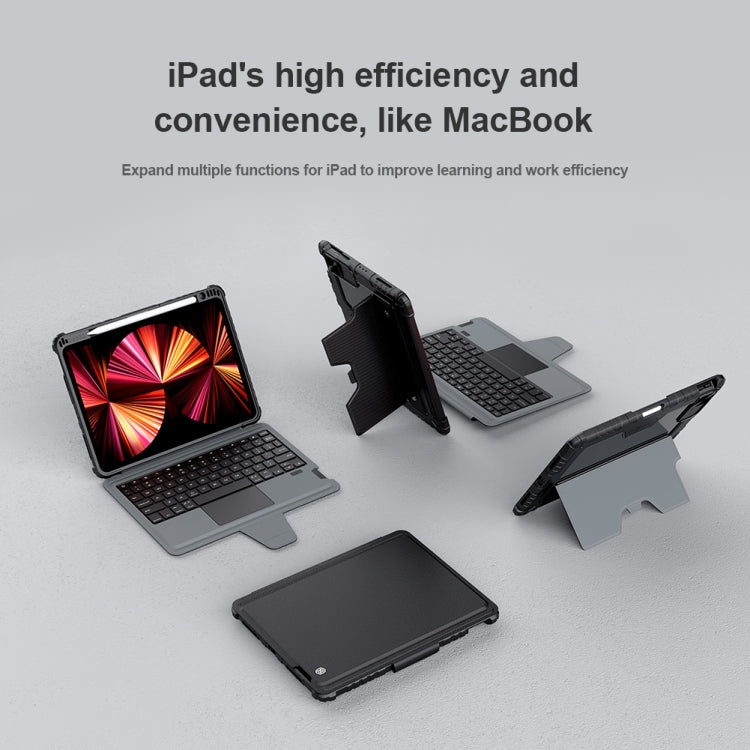 For iPad Air 10.9 2020 / Air 4 / Air 5 / Pro 11 2020 / 2021 / 2022 NILLKIN Bluetooth Touch Keyboard Smart Tablet Case(Black)