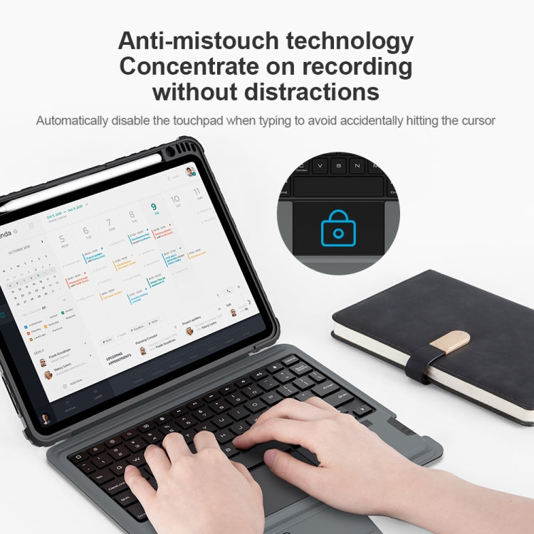 For iPad Air 10.9 2020 / Air 4 / Air 5 / Pro 11 2020 / 2021 / 2022 NILLKIN Bluetooth Touch Keyboard Smart Tablet Case(Black)