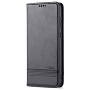 For Samsung Galaxy A73 5G AZNS Magnetic Calf Texture Flip Leather Phone Case(Black)