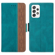 For Samsung Galaxy A33 5G Stitching Side-Magnetic RFID Leather Phone Case(Dark Green)