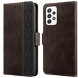 For Samsung Galaxy A73 5G Stitching Side-Magnetic RFID Leather Phone Case(Coffee) - free shipping - PMC TechLife - Order now!