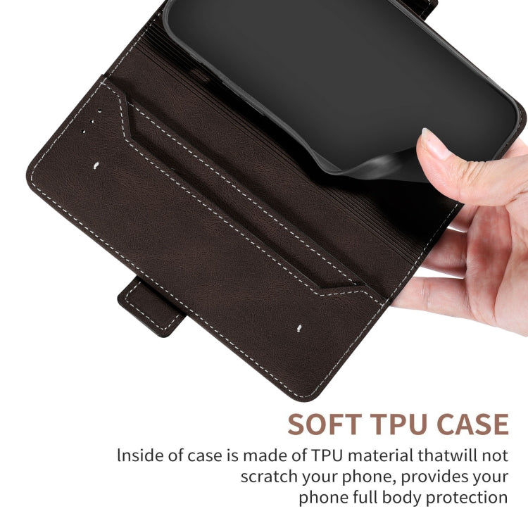 For Samsung Galaxy A73 5G Stitching Side-Magnetic RFID Leather Phone Case(Coffee)