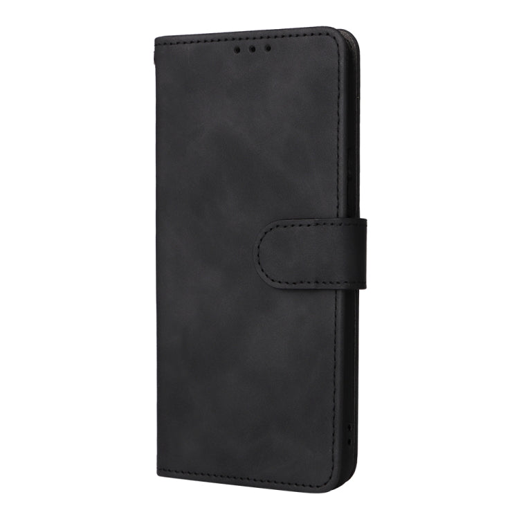 For Honor X8 Skin Feel Magnetic Buckle Calf Texture PU Phone Case(Black)