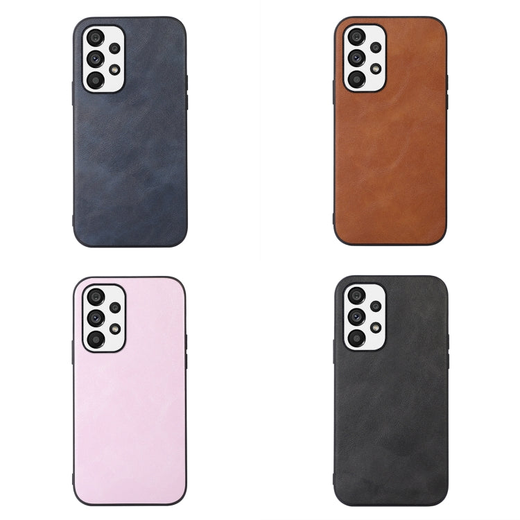 For Samsung Galaxy A23 4G Cowhide Texture PU Phone Case(Black)