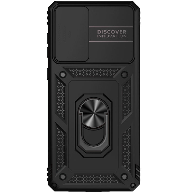 For Samsung Galaxy A73 5G Sliding Camshield Holder Phone Case(Black)
