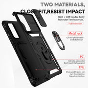 For Samsung Galaxy A73 5G Sliding Camshield Holder Phone Case(Black)