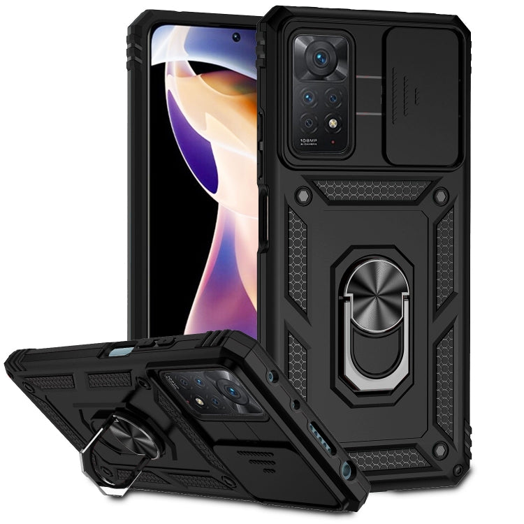 For Xiaomi Redmi Note 11 Pro Global Sliding Camshield Holder Phone Case(Black)
