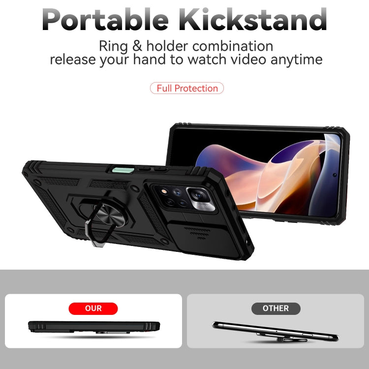 For Xiaomi Redmi Note 11 Pro Global Sliding Camshield Holder Phone Case(Black)