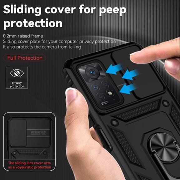 For Xiaomi Redmi Note 11 Pro Global Sliding Camshield Holder Phone Case(Black)