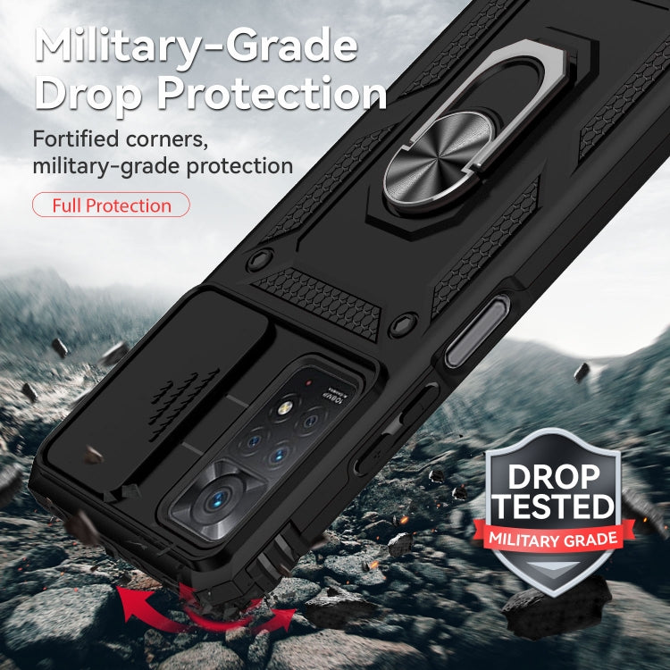 For Xiaomi Redmi Note 11 Pro Global Sliding Camshield Holder Phone Case(Black)