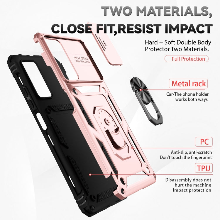 For Xiaomi Redmi Note 11 Pro Global Sliding Camshield Holder Phone Case(Rose Gold)